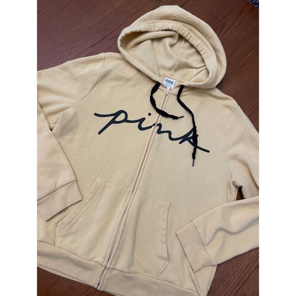 VS Pink Logo Script Zip Up Hoodie Size L - Picture 9 of 9